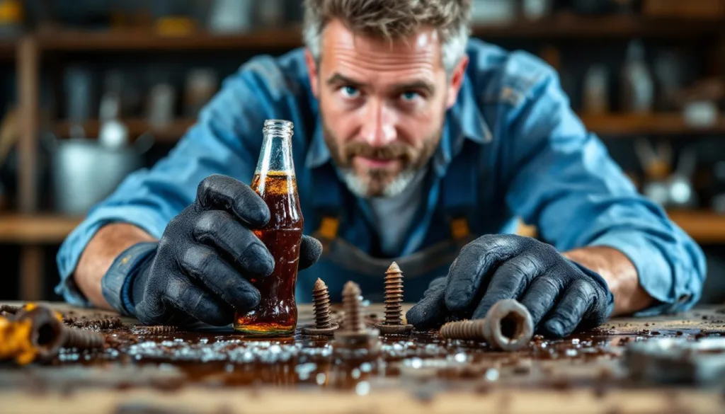 ein handwerker erklärt, warum cola verrostete schrauben schnell und effektiv löst – praktische tipps für ihre hausarbeiten.